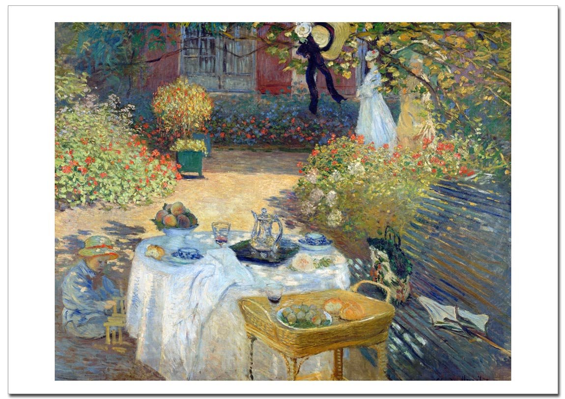 モネ 「庭園での昼食」ジグレー印刷  額付 Amazon.co.jp: 世界の名画 モネ 昼食 ジークレー技法 高級