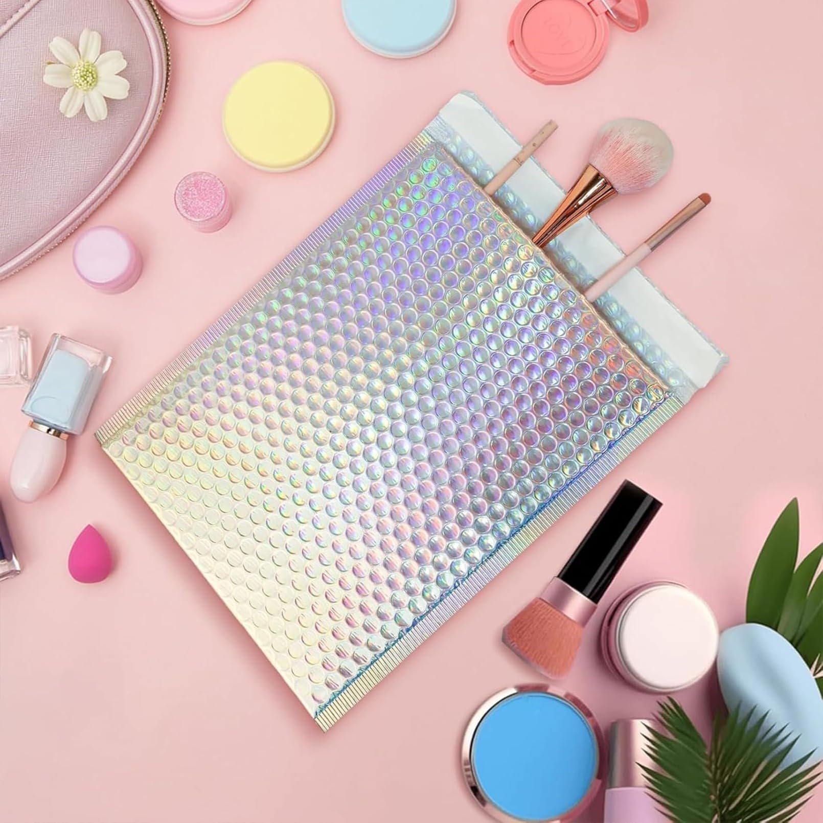 25 Stück Metallische Luftpolsterumschläge, 21.6x28cm Selbstklebende Gepolsterte Umschläge, holografische Luftpolster-Versandtaschen, Poly-Umschläge für Versand, Versand und Verpackung