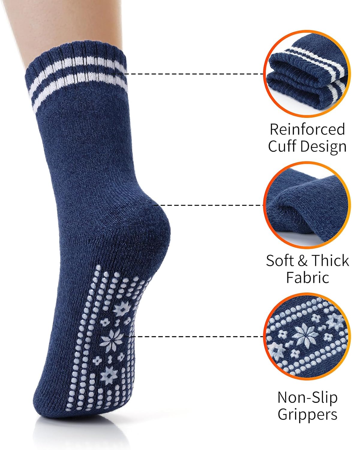 HUGSWEET Thermal Socks For Women Grip Heated Fuzzy Non Slip Slipper Fluffy Winter Warm Hospital Sleep Socks Gifts For Women - Image 2