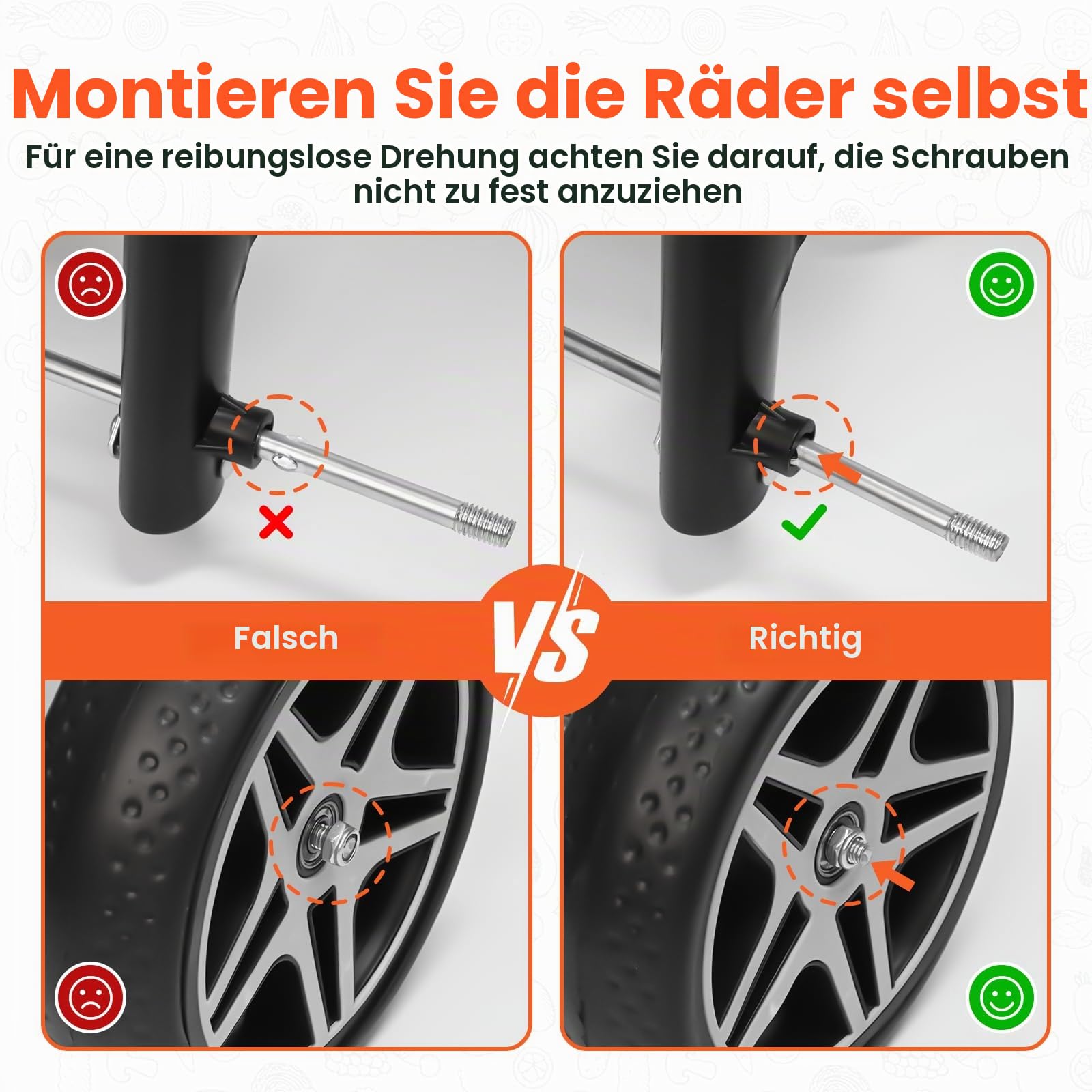 YEAUPE PRO Einkaufstrolley, Trolley groß mit Reflexstreifen 50L, 25kg, Matt-schwarz