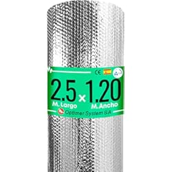 Panel Laminado Optimer System - Aislante Termico reduce el Frio y el Calor - Panel Reflectante Radiador retiene el Calor - 2.5x1.20m - 3m²