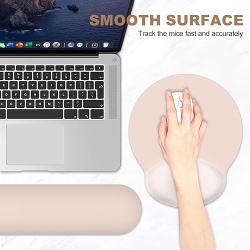 Miniatura 5 de AIMSA Soporte para reposamuñecas para teclado + alfombrilla para mouse + reposamuñecas para mouse + posavasos, base de goma antideslizante