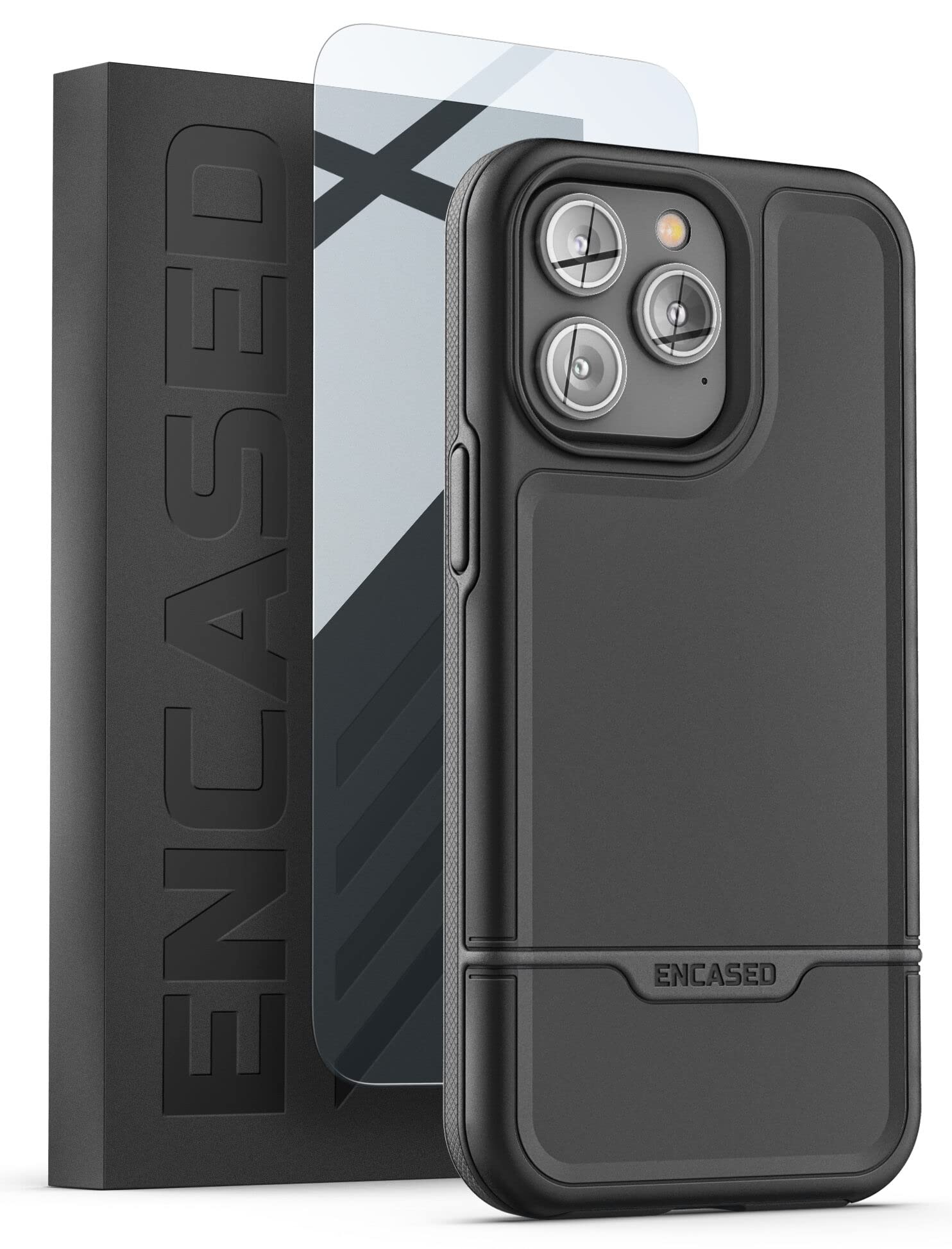 Encased DuraClip Funda Diseñada Para IPhone 14 Con Clip Para Cinturón Y Soporte (negro Mate