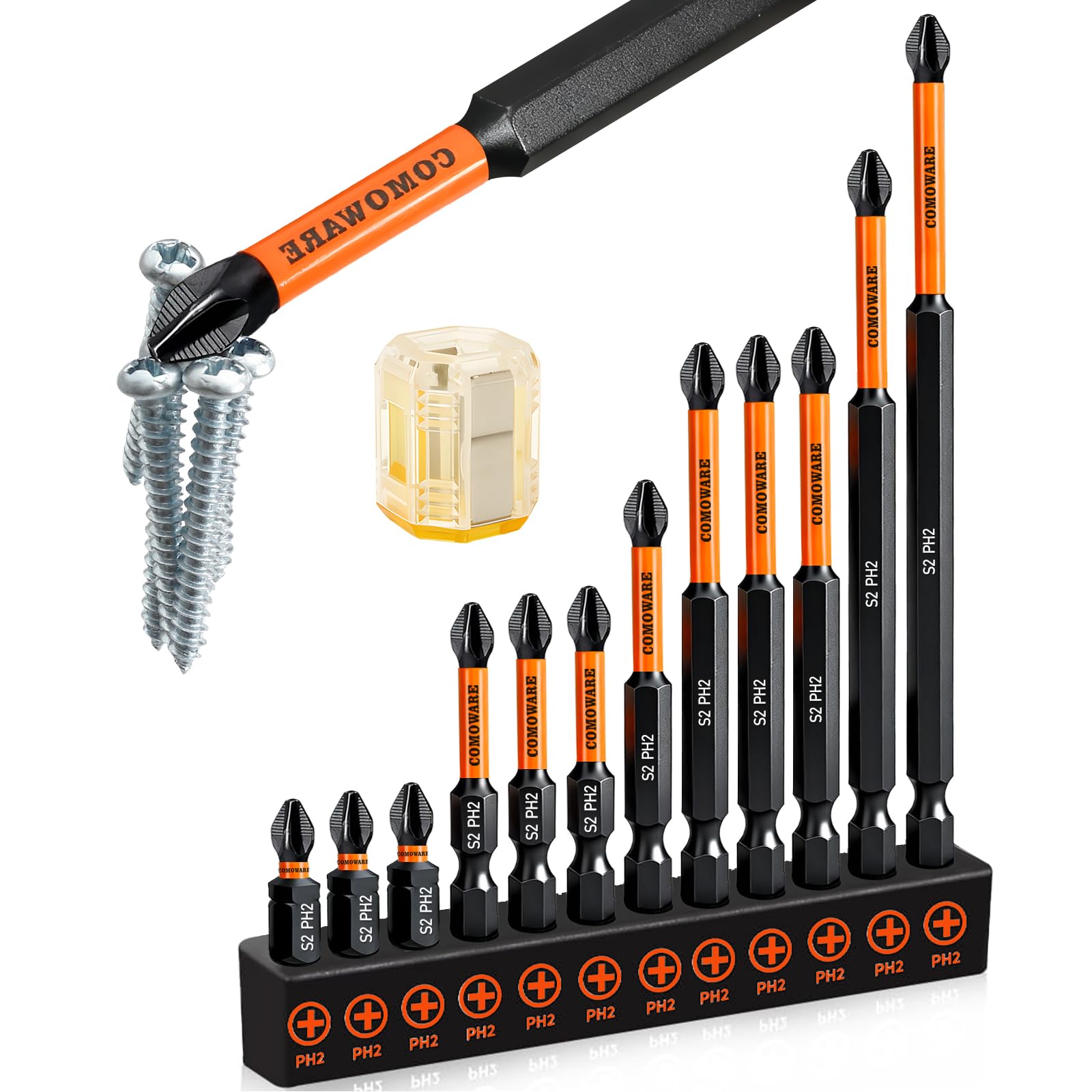 Photo 1 of COMOWARE Phillips Head Drill Bits #2 - 1/4" Hex Bit Set