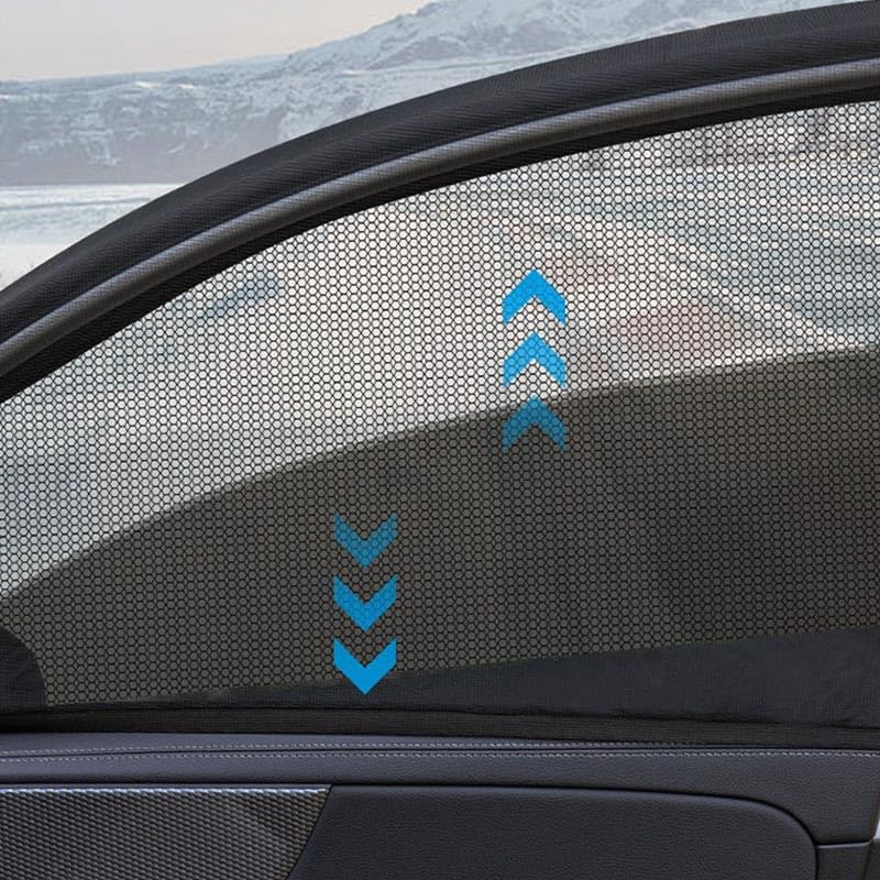 Miniatura 3 de Cortina universal para ventana de automóvil, paquete de 2 protectores de ventana lateral para niños y bebés, cubiertas de ventana trasera para