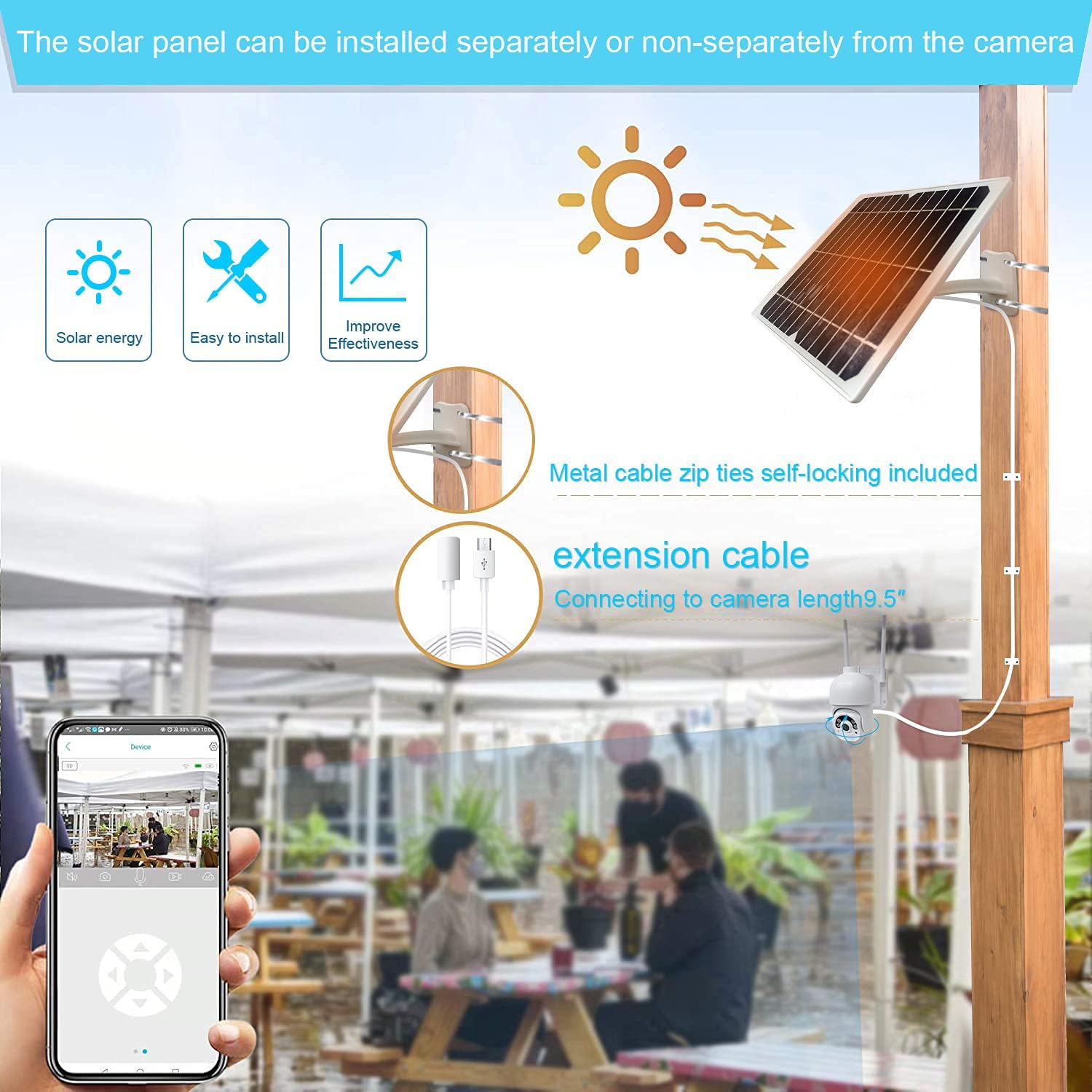 Exсluѕіvе Dіѕсоunt 80% оƒƒеr NuCam Solar Powered PTZ WiFi Security Camera Wireless Outdoor 350°/100° X/Y-Axis Adjustable 1080P HD Colored Night Vision w. PIR Motion Sensor Security Light w. Bracket Extension Cord (WiFi)