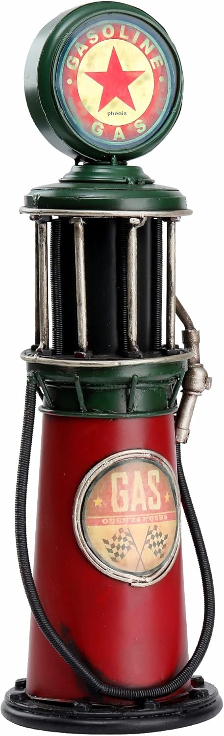 Gas Pump Model Home Decor Money Piggy Bank Metal Gas Station Gasoline Pump Petroliana Statue Old Fashion
