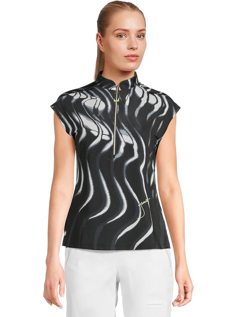 Black Jamie Sadock Whirlwind Print Polo