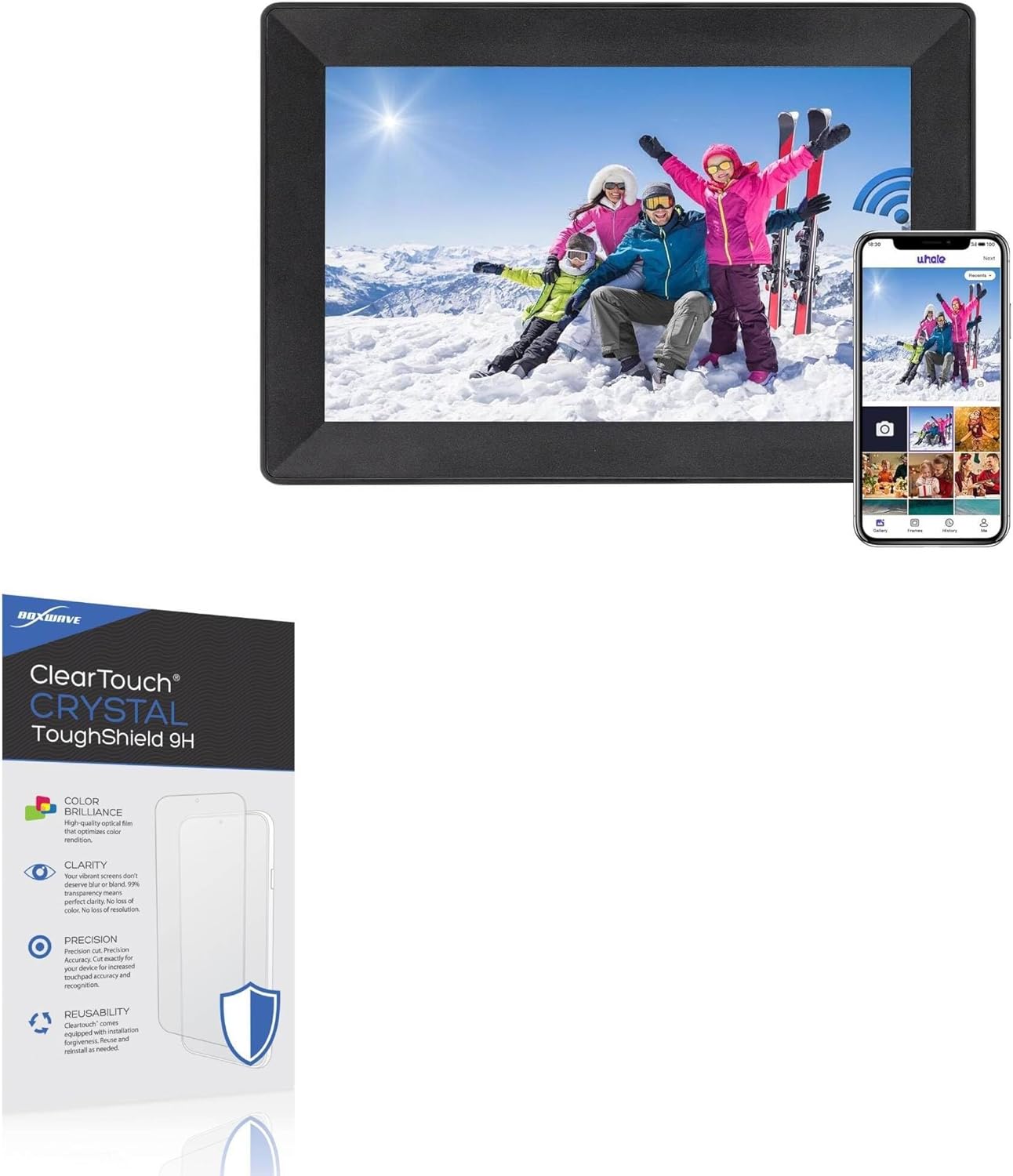 BoxWave Screen Protector Compatible with Fuomorz Digital Picture Frame - ClearTouch Crystal ToughShield 9H (2-Pack), Clear 9H Tough Flexible Film Screen Protector