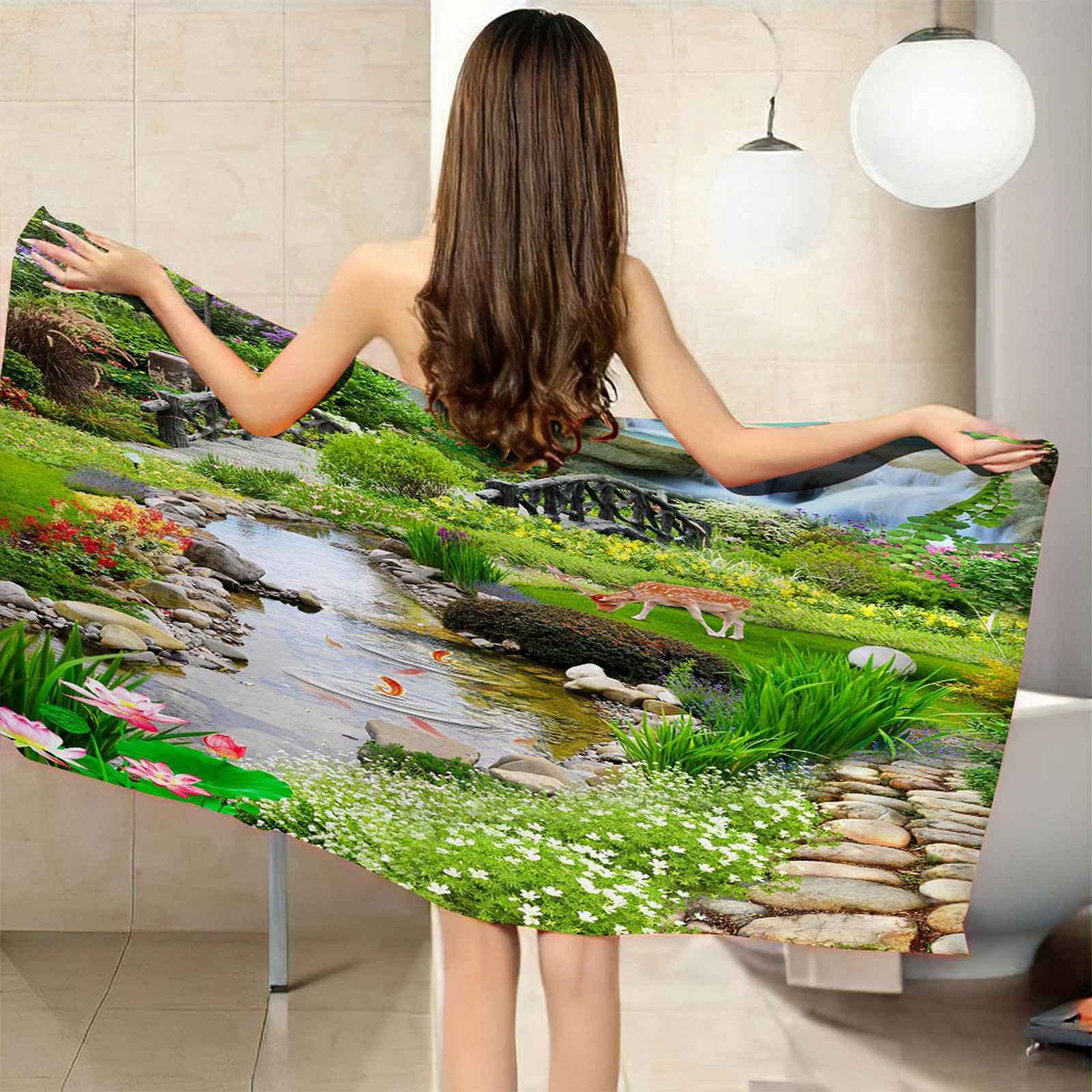 Telo Da Mare 3D Ponte Degli Animali Stampato Asciugamano Da Spiaggia 150x200cm Asciugamano Microfibra Grande Antisabbia Leggero Telo Mare Per Sport Piscina Viaggi In Famiglia Vacanze