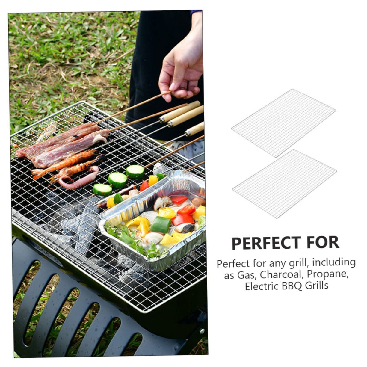 Rolling Bbq Grilling Basket Toddmomy Practical Bbq Grill Net Barbecue ...