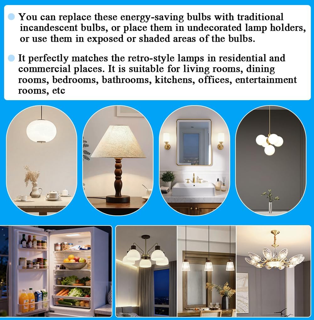 Akynite E26 Light Bulb G45 LED Edison Filament Globe Bulbs 120V 6W (60 Watt Equivalent), 4000K Clear Glass Small Globe Refrigerator Bulb,500LM Non-Dimmable Pendant Bulbs for Chandeliers - 3 Packs