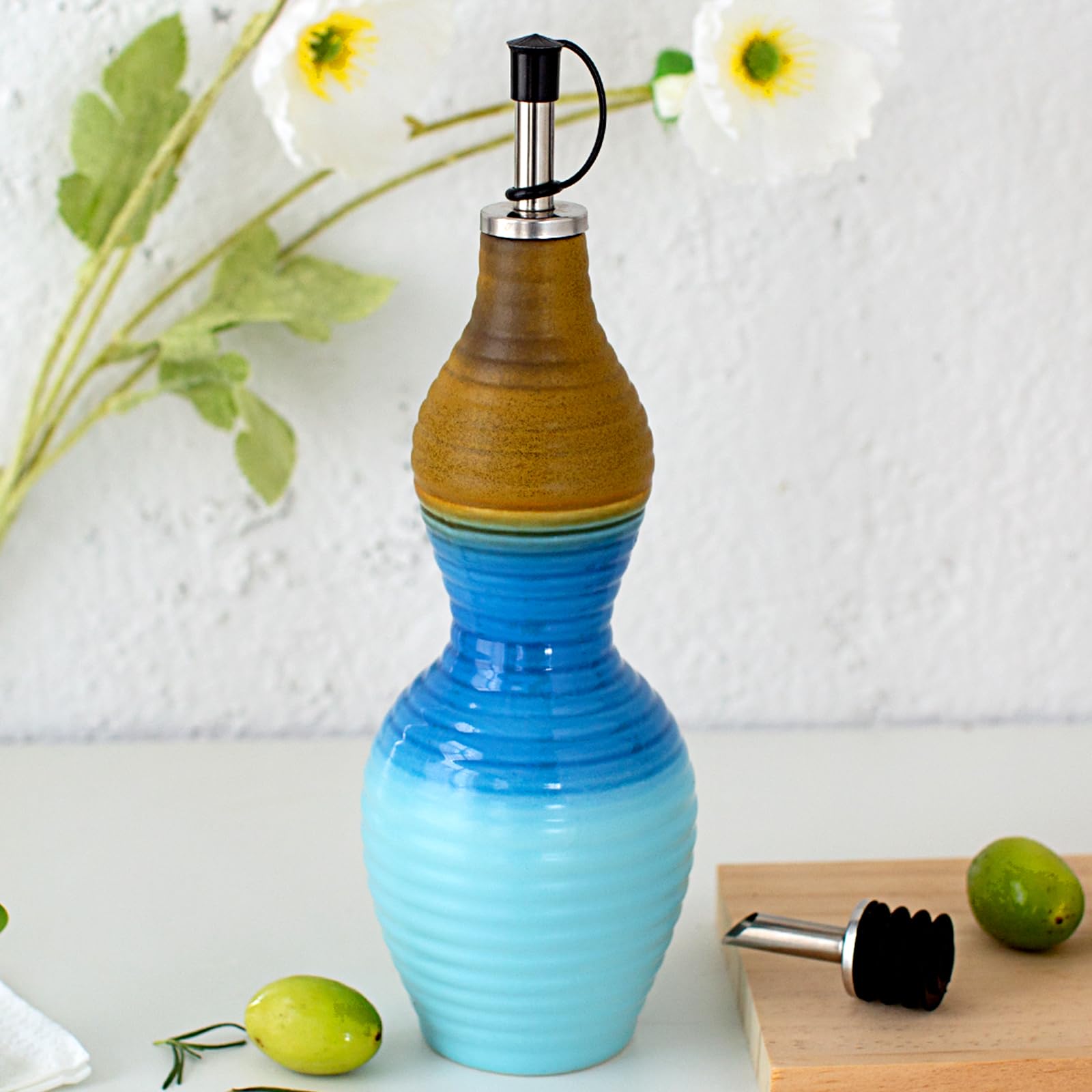 Ceramic Soy Sauce Dispenser With Lid – Japanese Style, Drip-Free Spout, 200ml For Kitchen Counter