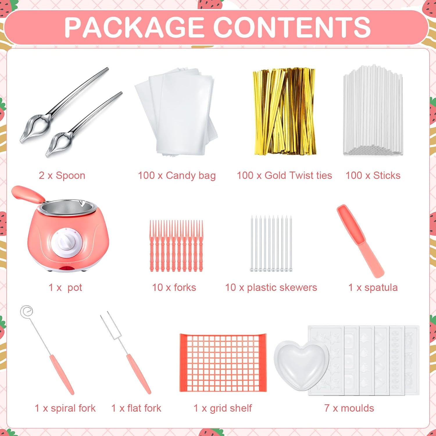 Umigy Electric Melting Chocolate Pot Gift Set Mini Fondue Fountain Pot Kit Chocolate Melting with DIY Mold and Accessories for Candy Chocolate Milk Cheese Candy Home(Yellow)