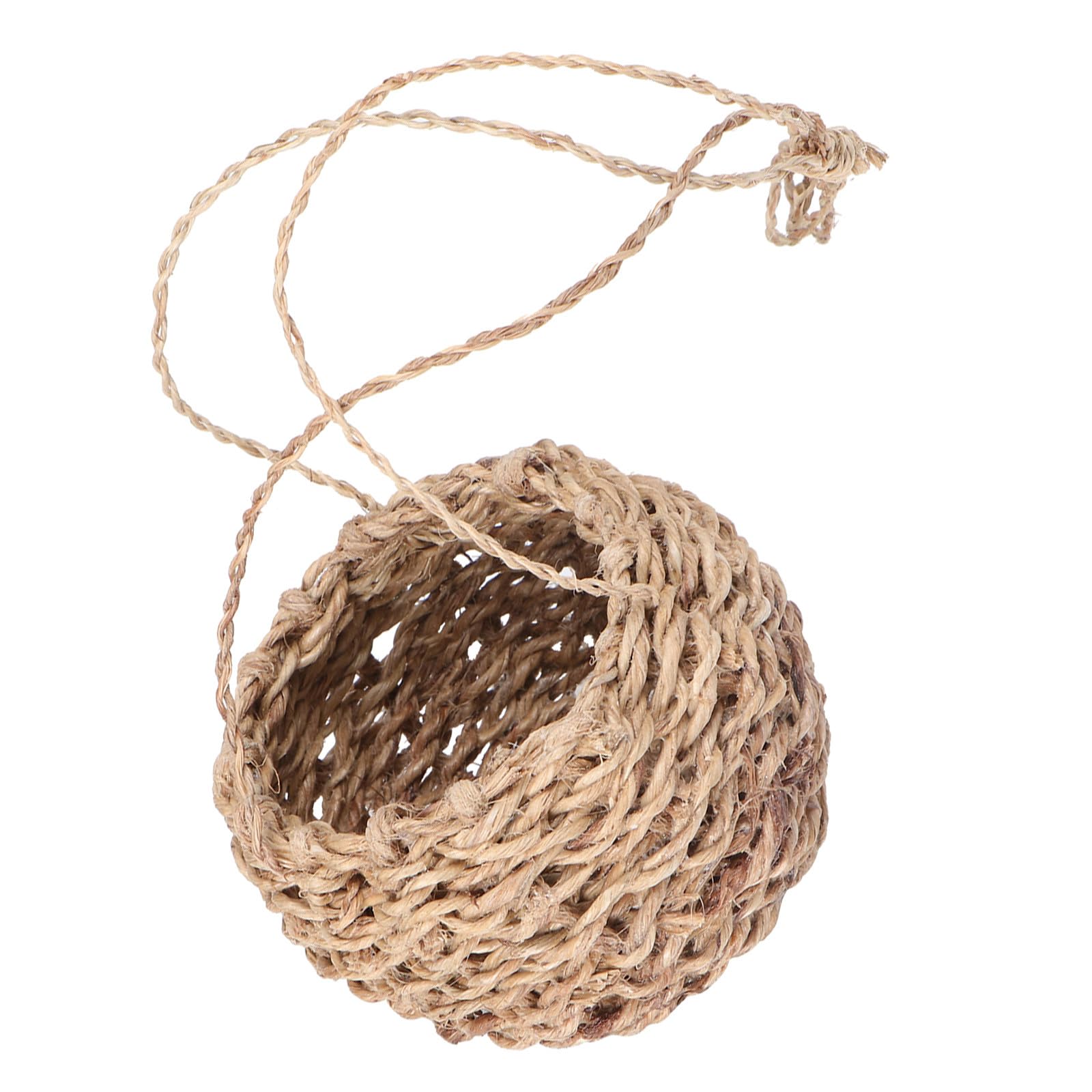 Cesta de cáñamo grande tejida a mano y plegable para plantas de interior