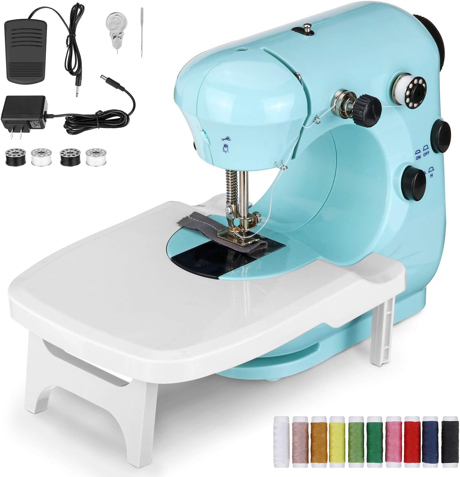 Chanarily Upgraded Sewing Machine, Portable Sewing Machine Kit, Electric Sewing Machines for Beginners, Adjustable 2-Speed 2-Thread Sewing Machine with Extension Table, Suitable for Denim, Leather DIY Gift