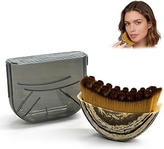 Lymphatic Facial Brush, Lymphatic Drainage Massager for Face, Chin and Jaw, with Storage Box, Near Facial Massage Tool (Brown)