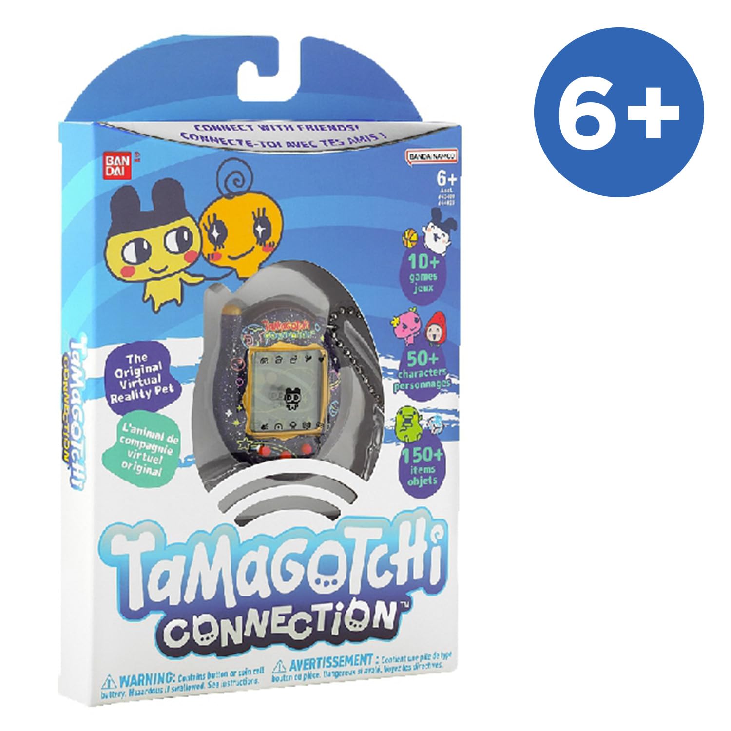 Bandai - Tamagotchi Connection Neon Planet – Animal Virtuel Interactif avec Connexion Infra-Rouge – Grand Écran en français – 6 Mini-Jeux – 50 Personnages à Débloquer - Jouet Enfant 6 ans et + - 44028