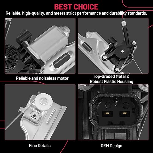 Vista 133 de BDFHYK 741-645 Elevalunas eléctrico con motor para automóvil delantero derecho del pasajero para Chevy Silverado, Tahoe, Suburban, Avalanche