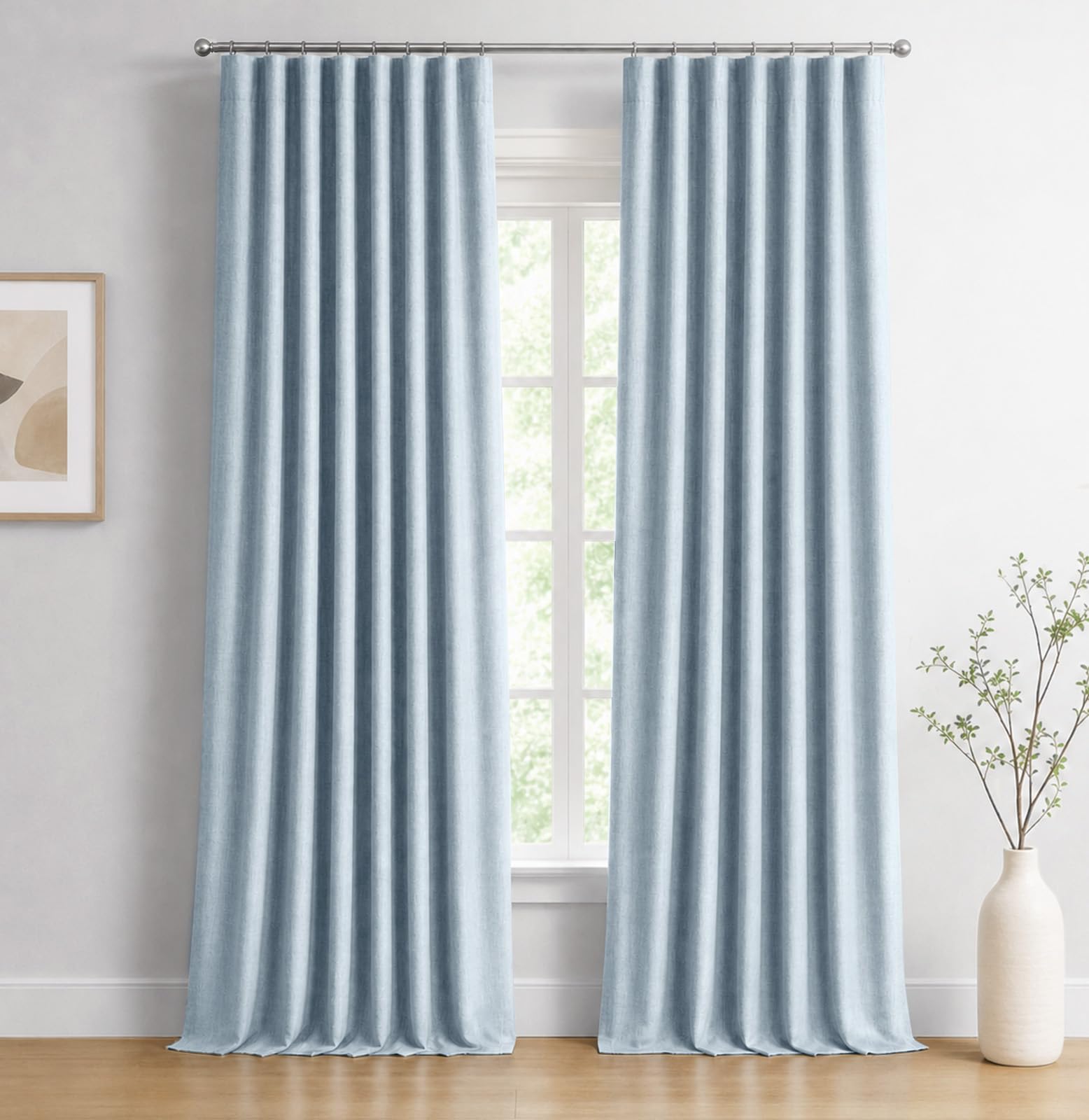 INOVADAY 100% Blackout Curtains for Bedroom Black Out Curtains 90 Inch Long