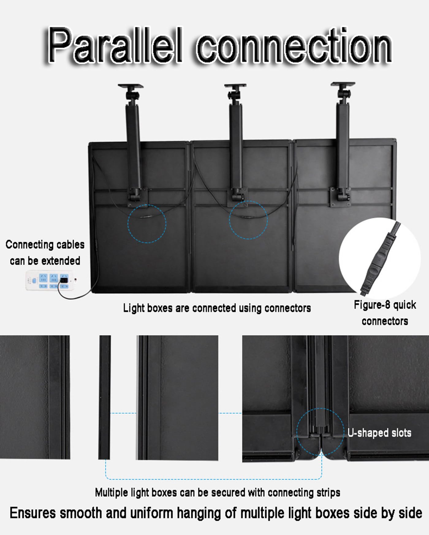 Caja de luz LED ultrafina con ángulo y posición ajustables para restaurantes, visualización de contenido promocional, paquete de 2