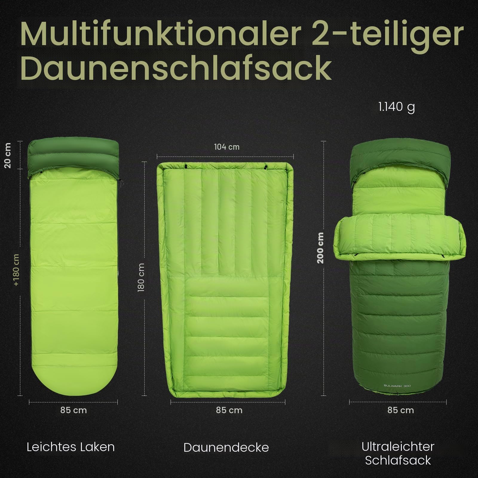ATEPA Down Sleeping Bag for Backpacking Ultralight 650 FP, 20℉/30℉ 3/4 Season 2-Piece Sleeping Bag Recyclable Material with Compression Sack, as Blanket