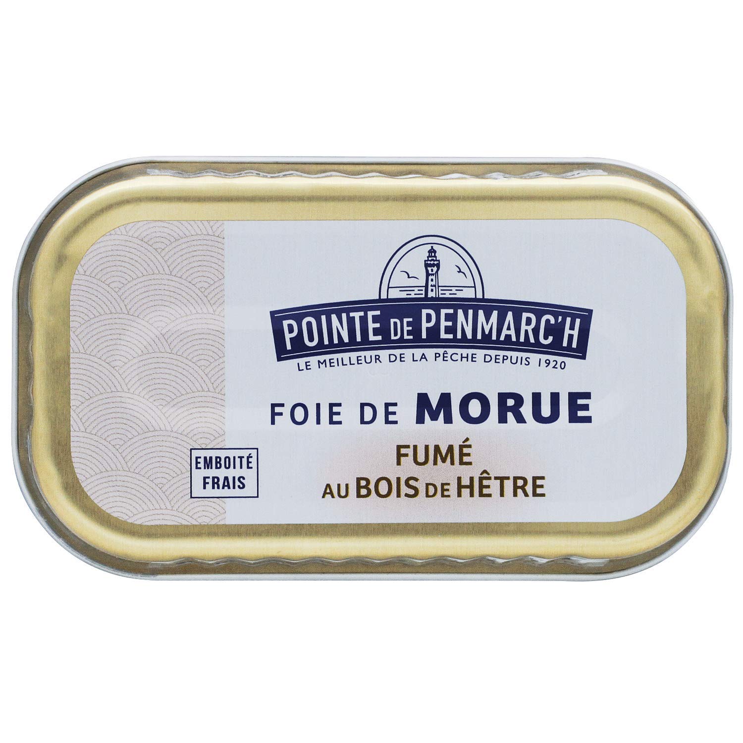 Foie de morue fumé au bois de hêtre Pointe de Penmarc'h le lot de 6 boîtes de 121 g - Livraison en 2 à 3 jours ouvrés depuis la Bretagne