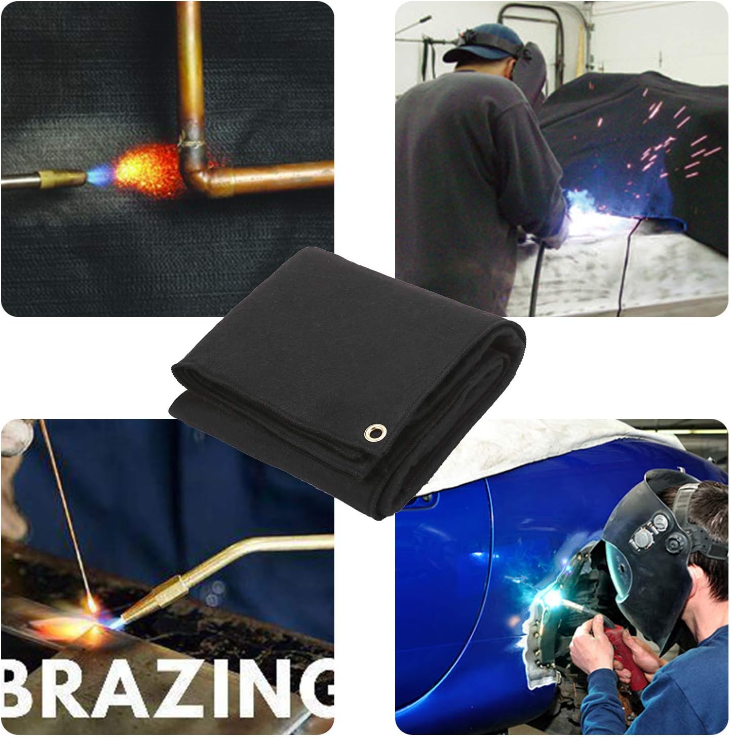 One-Day Sale: Up to 40% Off OASD 6x6FT 16 Ounce High Tempe Welding Felt 550GSM Carbon Fiber Welding Protective Blanket with the Pre-oxidation and Carbonization Treatment 3mm Thickness, Torch Shield Plumbing Heat and Grommets