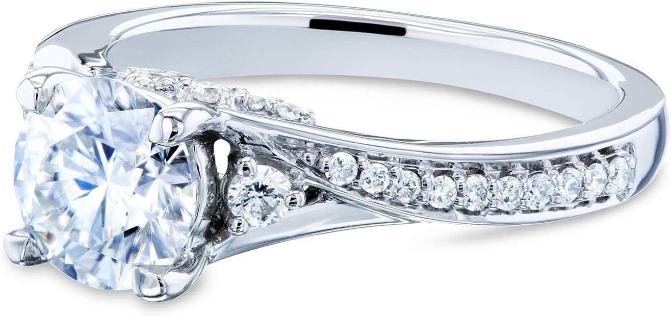 Kobelli Moissanite Bypass Ring 14k White Gold