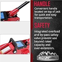 Vista 7 de Mountain 22007 - Gato de piso de carro automotriz de 2 toneladas para garajes, talleres de reparación y bricolaje, portátil, compacto, 4,000 libras.
