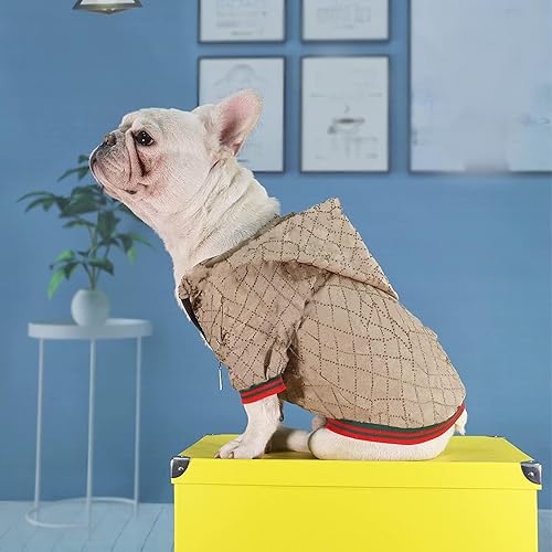Miniatura 6 de Sudadera con capucha para perro, ropa de lujo para perros, chaqueta de invierno para cachorros, ropa para mascotas, abrigo de bulldog francés Teddy