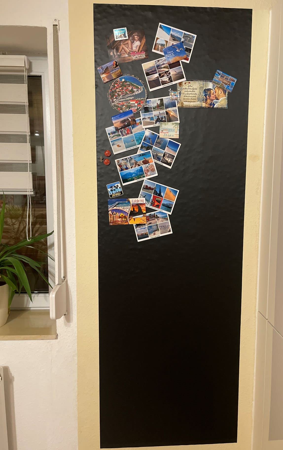 MagChalk – Selbstklebende Magnet- & Kreidetafel in 40 Größen | Schreibtafel Kinder Tafel schwarz beschreibbar, klebend abwischbar, magnetisch + 5 Magnete (200x40cm)