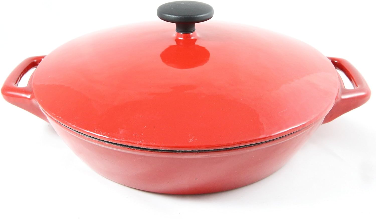 Tramontina Gourmet 4 Quart Cast Iron Covered Braiser, Red