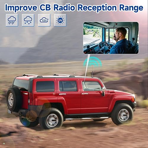 Miniatura 5 de Bingfu Antenas de radio CB de 27 MHz - PL259 y BNC macho CB kit de antena de camión base magnética - Compatible con Galaxy Uniden Bearcat Cobra
