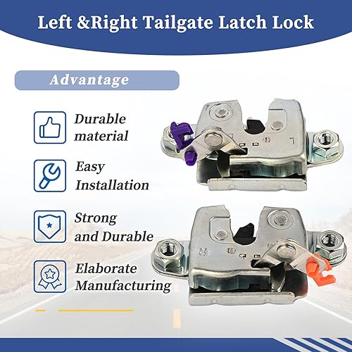 Miniatura 5 de Getfarway Cerradura de pestillo de puerta trasera izquierda y derecha compatible con Tundra 2007 2008 2009 2010 2011 2012 2013 2014 2015 2016 2017
