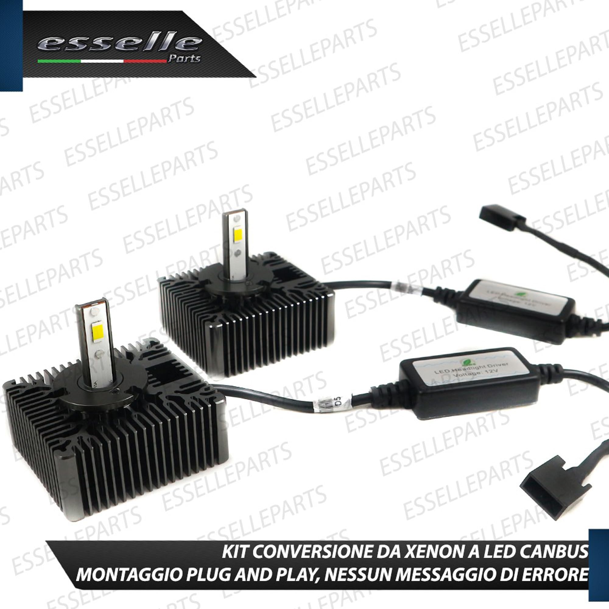 Coppia Lampade D5S LED 12000 Lumen 6000K specifiche per Audi A4 B9 + Avant – Conversione da Xenon a LED Plug & Play Canbus – Luce Bianco Ghiaccio Ultra Potente – 35W CSP Alta Luminosità