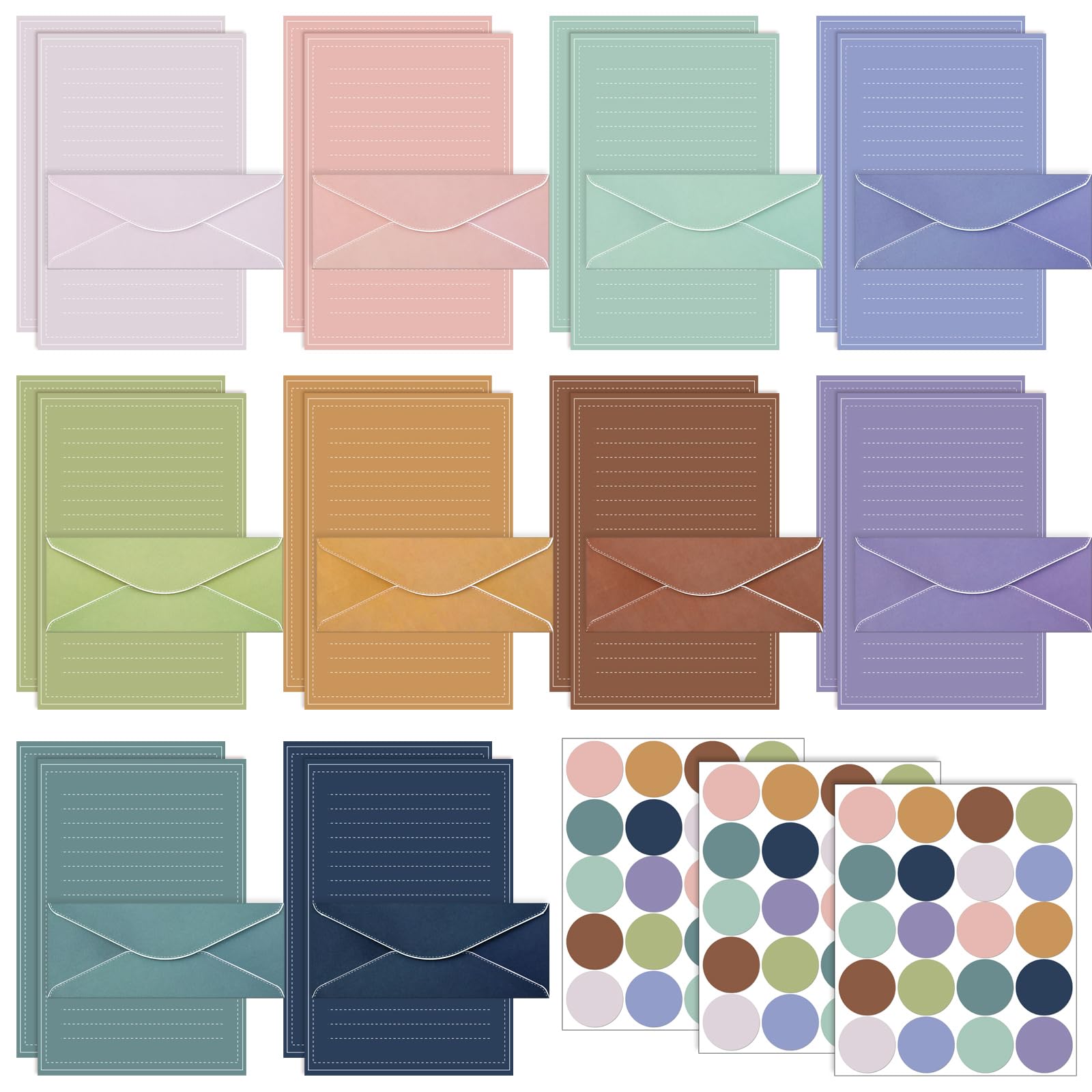 Taobary 160 Pack Stationery Paper Set,11 X 8.5 Inch,Morandi Color