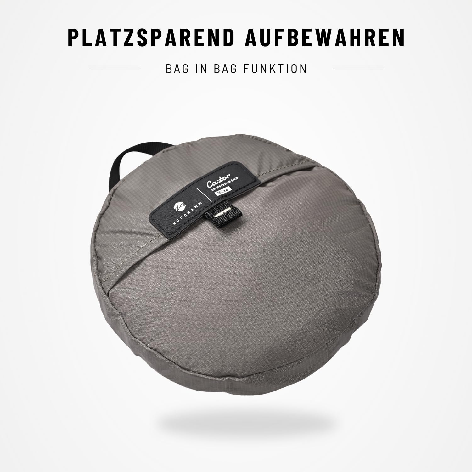 NORDKAMM Profi Kompressionssack für Schlafsack, Schlafsackhülle Ultraleicht 10L, 20L, 30L, aus wasserdichtem Robic® Performance Nylon für Reise, Outdoor, Wandern