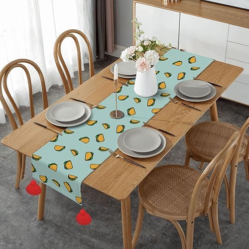 Cute Pizza Christmas Table Runner Dining Table Decor Christmas Decorations Indoor Home Decor Christmas Table Runners Xmas Navidad Decoracion 2023