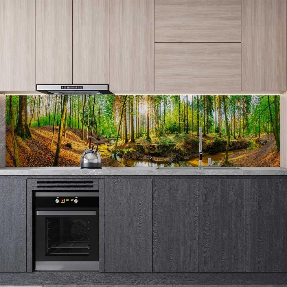 Mutfak Tezgah Arası Folyo Fayans Kaplama Folyosu Dere Orman 60x200 CM