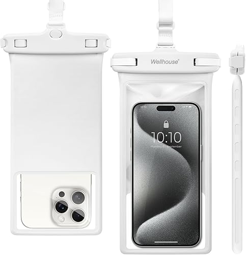 Miniatura 37 de wellhouse Funda impermeable para teléfono, funda impermeable para iPhone 16 15 14 13 12 Pro Max XS Samsung, IPX8 3D bolsa seca para teléfono celular