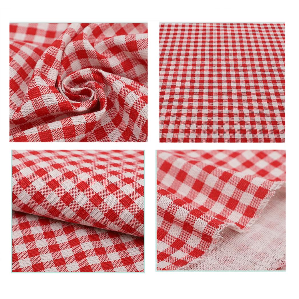 Tissu en coton et lin à carreaux, largeur 3 m, 150 cm, pour canapé, décoration, Noël, patchwork, couture, vêtements, rideaux, nappe, housses de coussin, rose