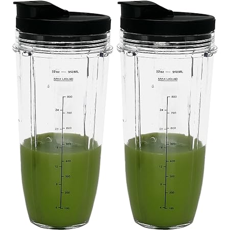 Nutri Ninja Replacement Cups 2-Pack - 32oz Blender Cups For Auto-iQ Series Blenders
