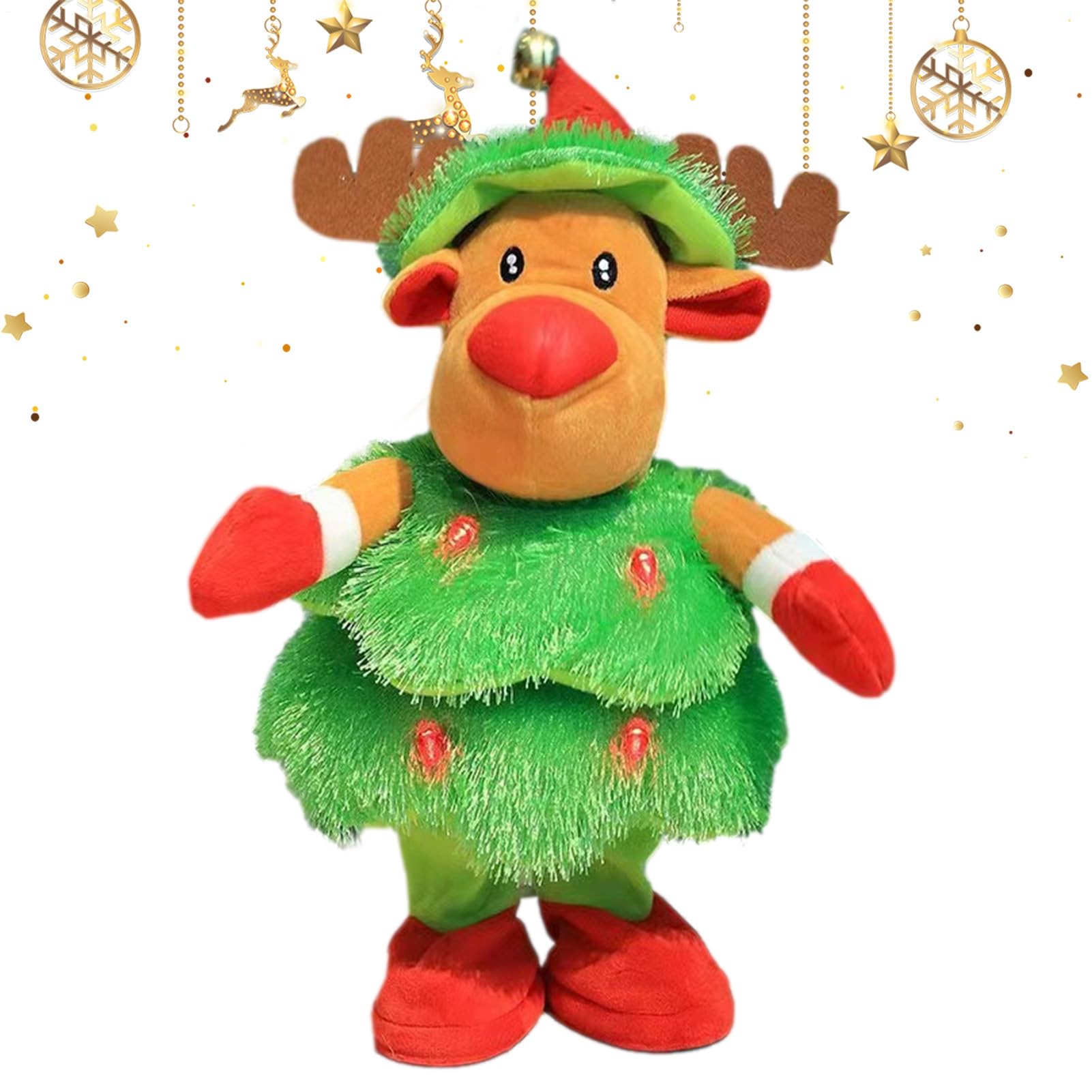Giocattolo Pupazzo di Neve Natale Musicale Interattivo a Batteria | Bambola di Peluche Natalizia per Casa, Ufficio, Soggiorno, Camera da , Festa, Interno Auto, Appartamento