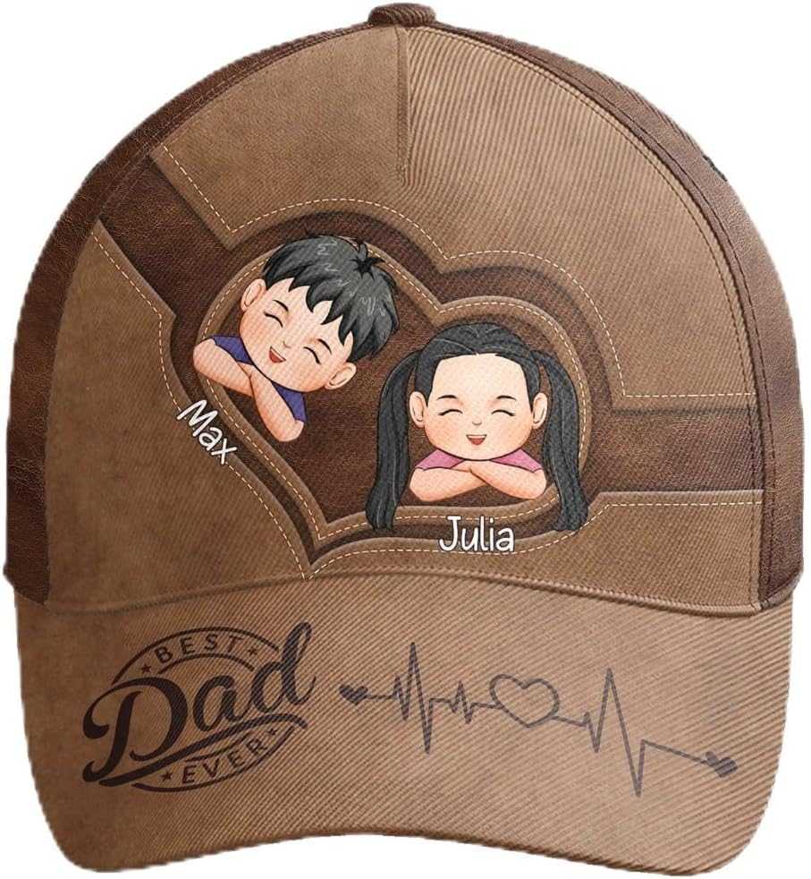 MacornerPersonalized Classic Dad Cap, Best Dad Gifts from Daughter & Son - Dad Birthday Gift