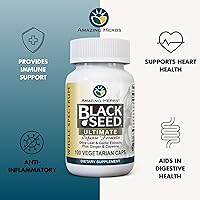 Vista 2 de Amazing Herbs Whole Spectrum Black Seed Ultimate, Cápsulas vegetarianas – Extractos de hoja de olivo y ajo más jengibre y cayena, sin gluten, sin