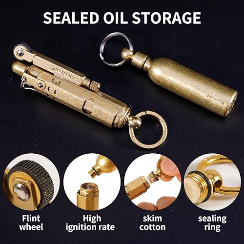 Miniatura 3 de Encendedor de trinchera hecho a mano de la Primera Guerra Mundial de la Segunda Guerra Mundial a prueba de viento, encendedor vintage de queroseno y