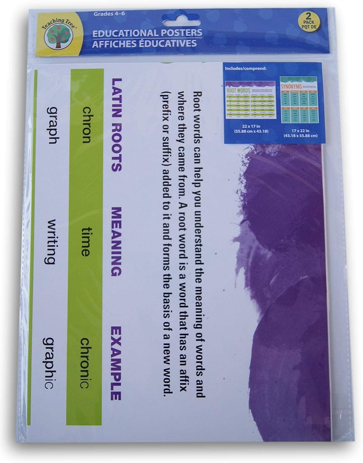 Teaching Tree Large Educational Wall Posters Synonyms Root Words