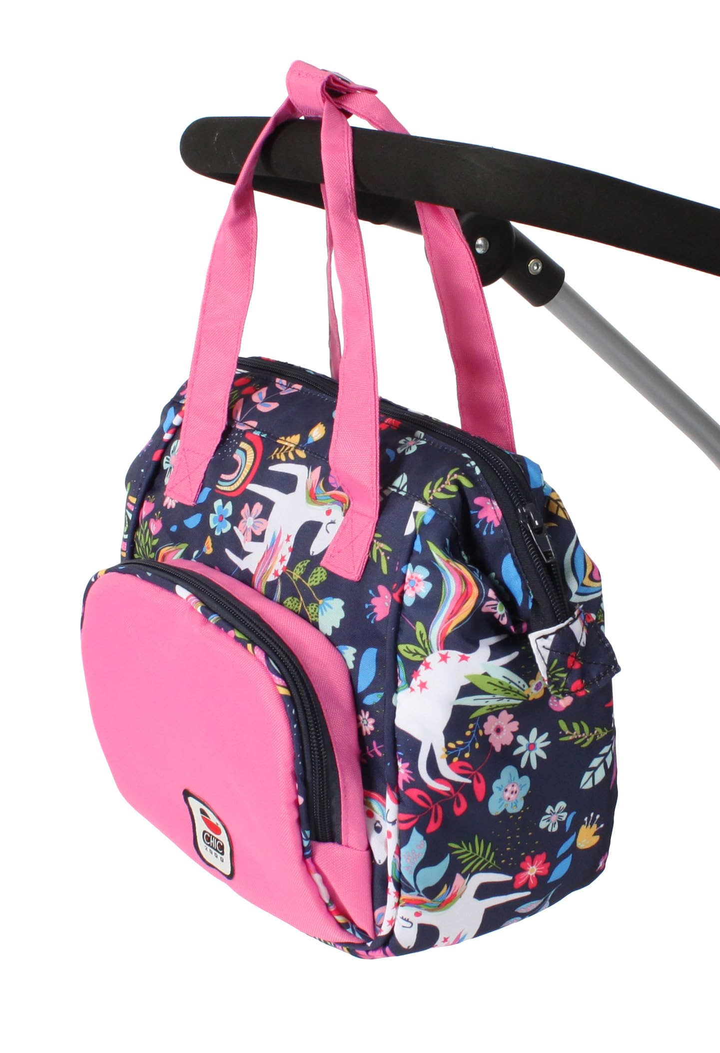 Bayer Chic 2000 - Borsa fasciatoio per bambole, accessori per bambole, borsa per bambole, borsa per bambole, unicorno, rosa navy