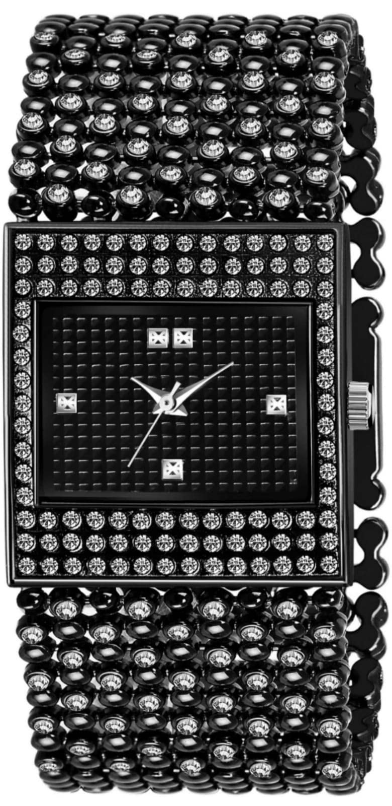 ADNOCK, ELEGENT DIAMOND STUDDED ATTRACTIVE BLACK SQUARE DIAL METAL STRAP BRACELET STYLISH ANALOG FASHIONABLE WATCH FOR WOMEN (Black) (B0BMYJ647Q) Amazon Price History, Amazon Price Tracker